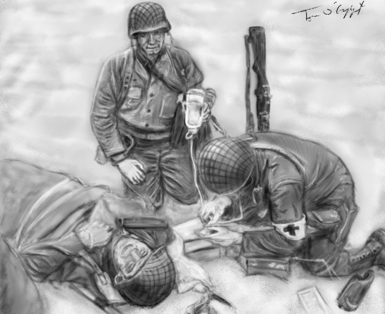 Seconde Guerre Mondiale blesse infirmier